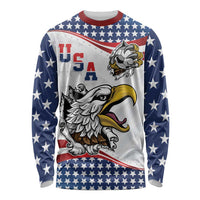 Custom United States Soccer Long Sleeve Shirt USA Eagle Mascot Style