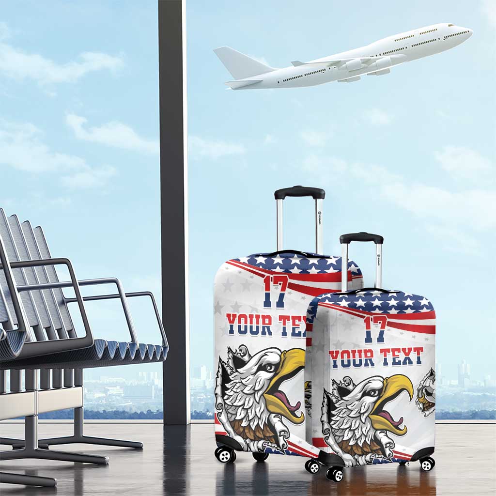 Custom United States Soccer Luggage Cover USA Eagle Mascot Style