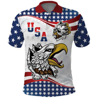 Custom United States Soccer Polo Shirt USA Eagle Mascot Style