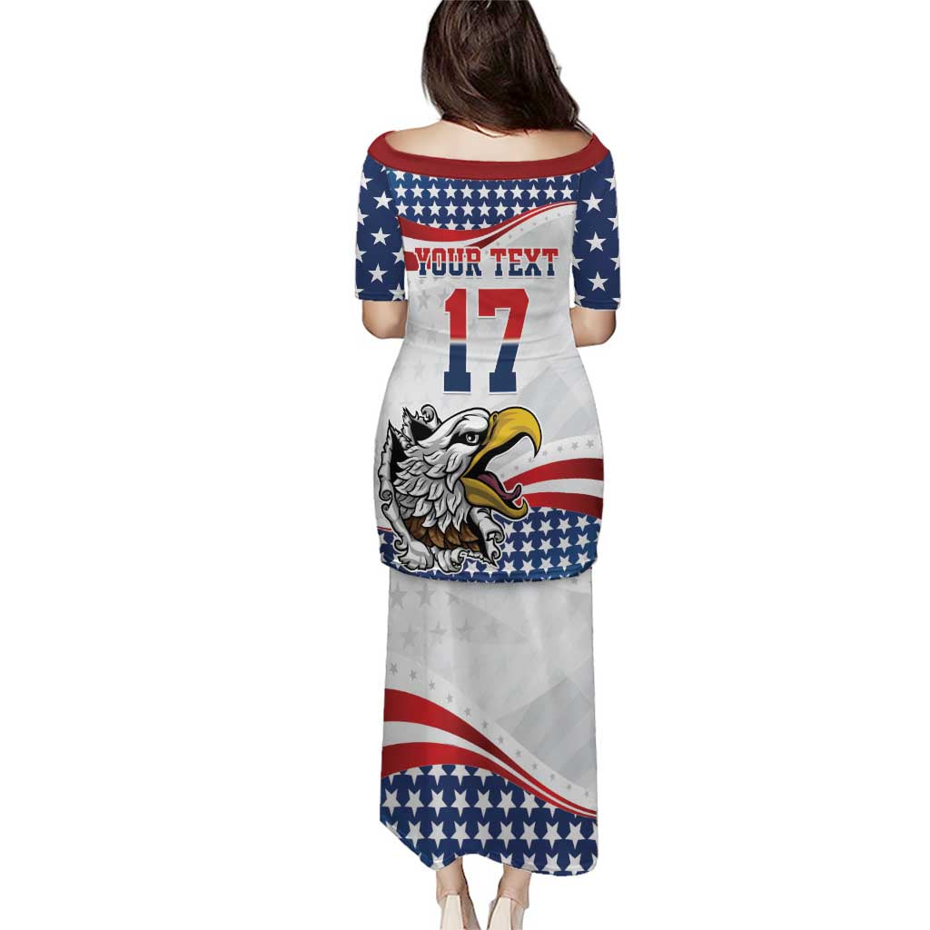 Custom United States Soccer Puletasi USA Eagle Mascot Style