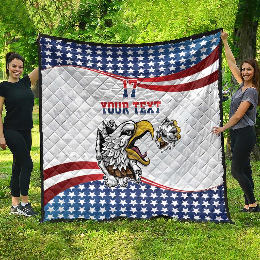 Custom United States Soccer Quilt USA Eagle Mascot Style