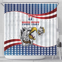 Custom United States Soccer Shower Curtain USA Eagle Mascot Style