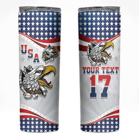 Custom United States Soccer Skinny Tumbler USA Eagle Mascot Style