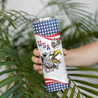 Custom United States Soccer Skinny Tumbler USA Eagle Mascot Style