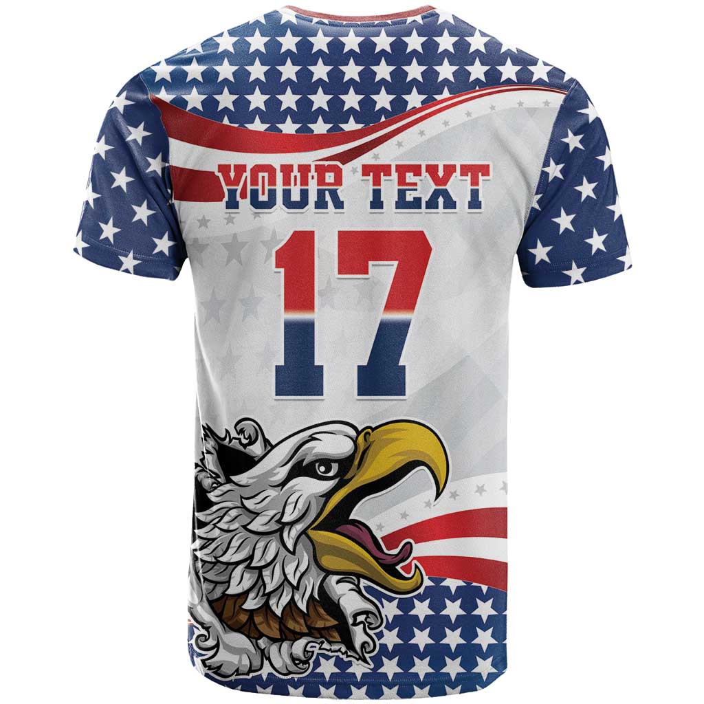 Custom United States Soccer T Shirt USA Eagle Mascot Style