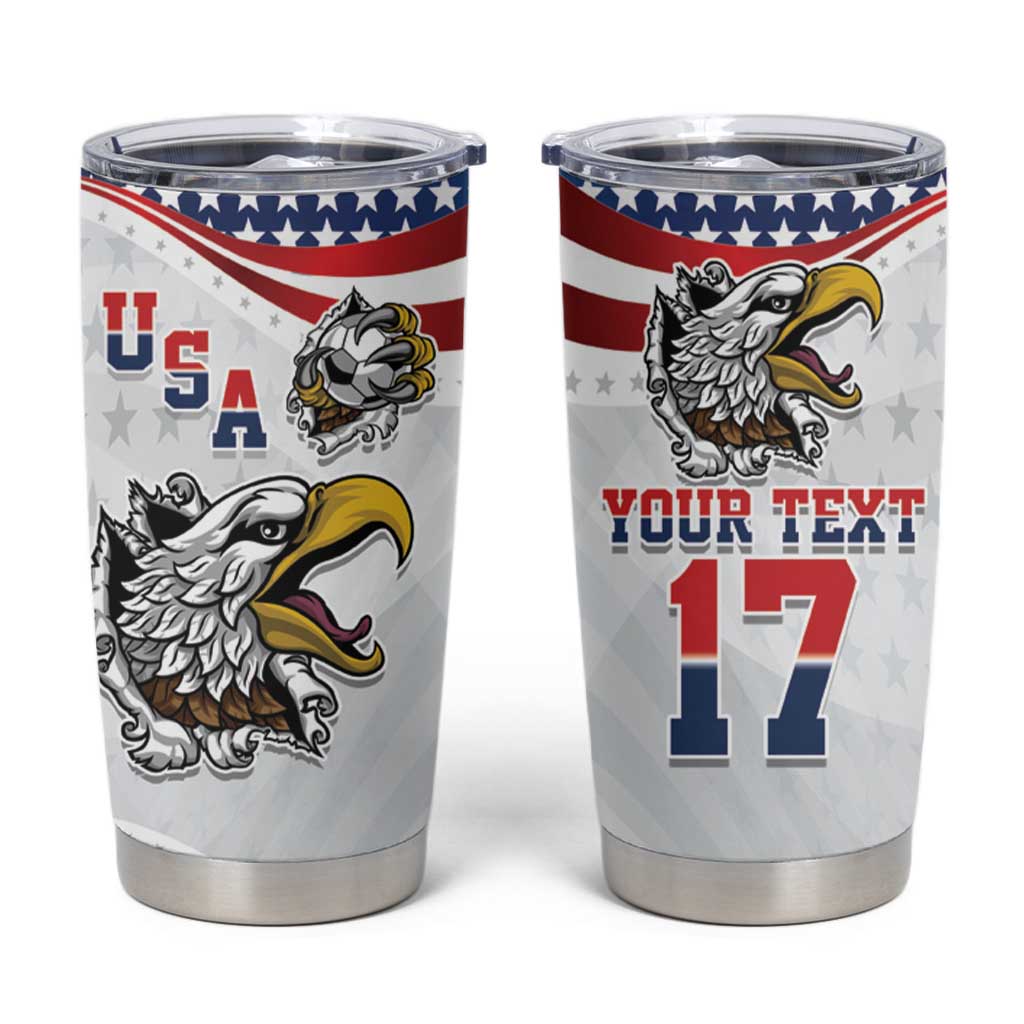 Custom United States Soccer Tumbler Cup USA Eagle Mascot Style