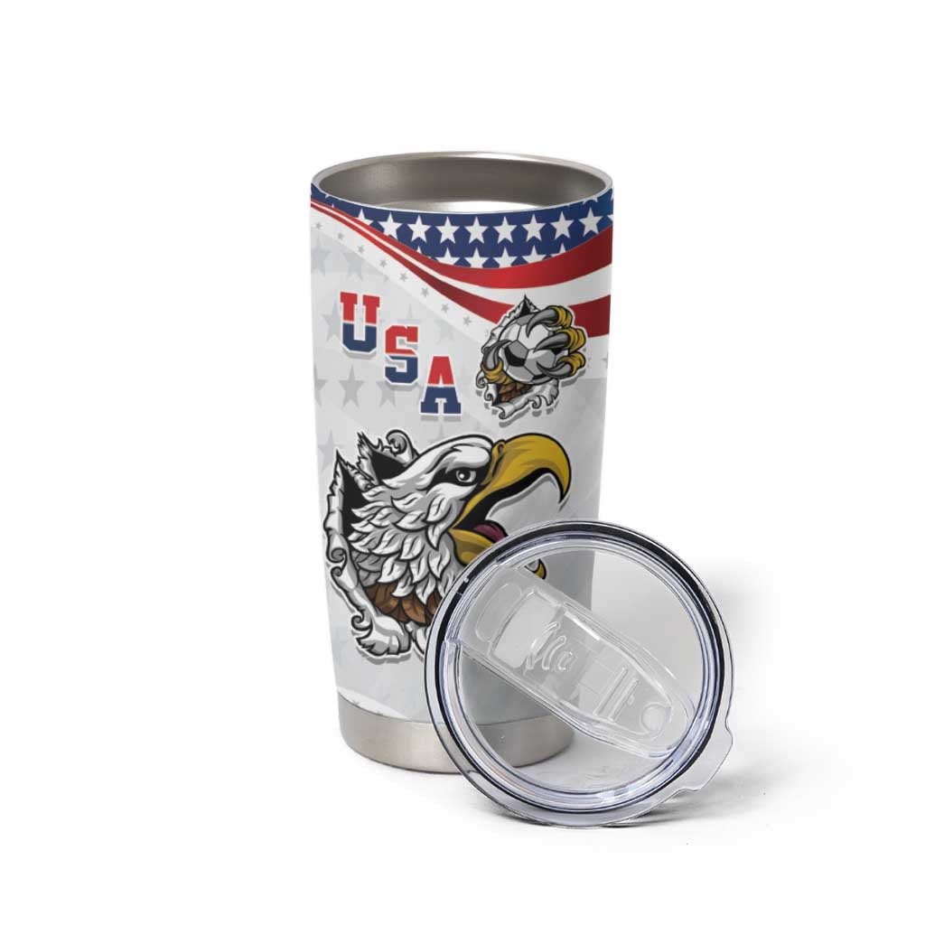 Custom United States Soccer Tumbler Cup USA Eagle Mascot Style