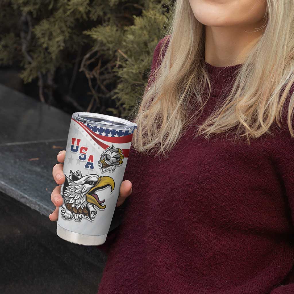 Custom United States Soccer Tumbler Cup USA Eagle Mascot Style