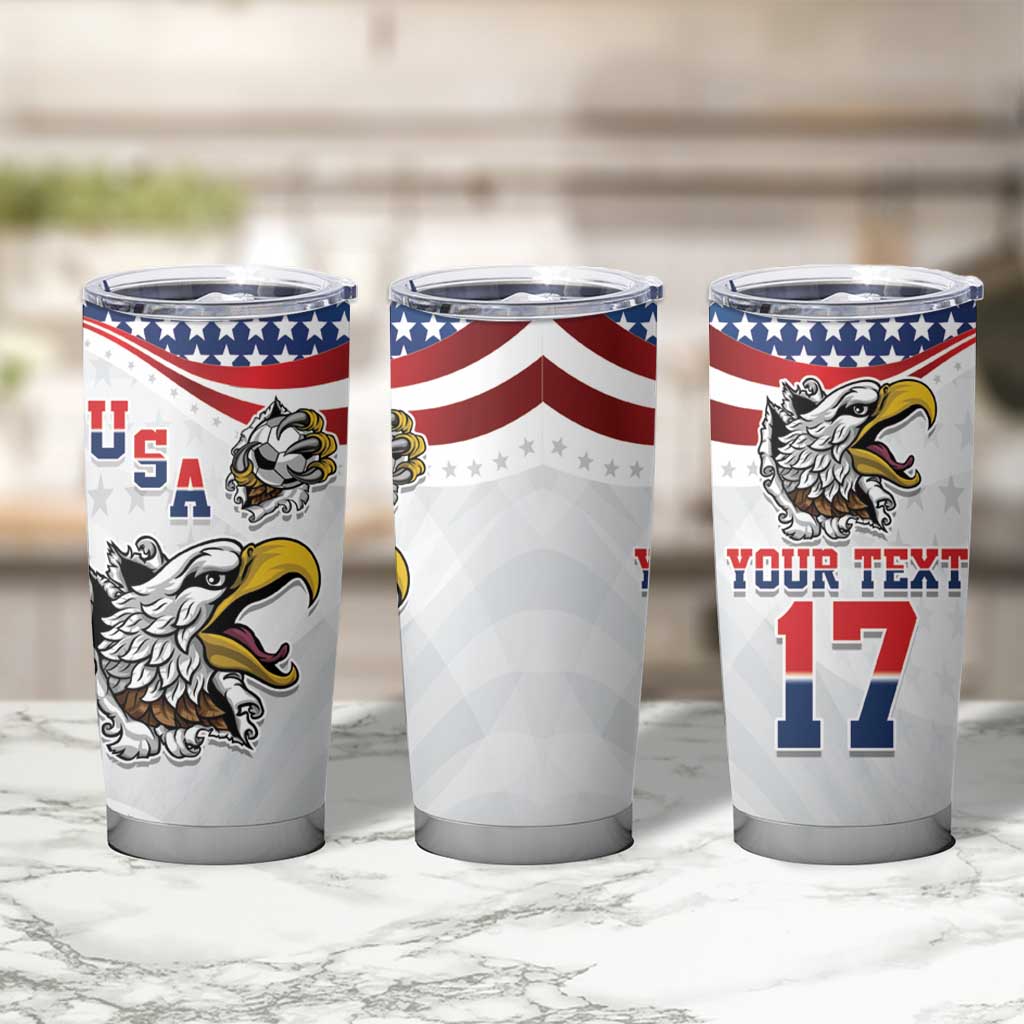 Custom United States Soccer Tumbler Cup USA Eagle Mascot Style