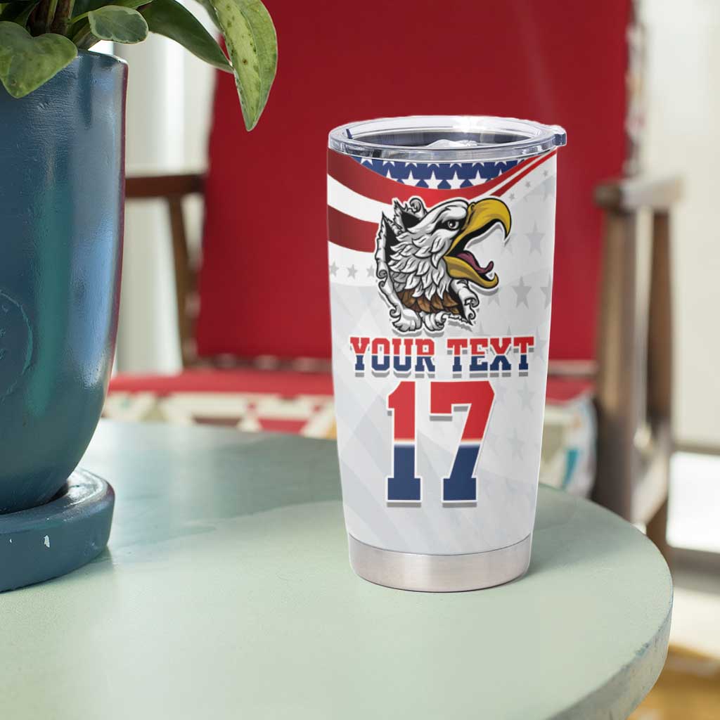 Custom United States Soccer Tumbler Cup USA Eagle Mascot Style