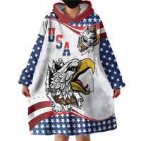 Custom United States Soccer Wearable Blanket Hoodie USA Eagle Mascot Style