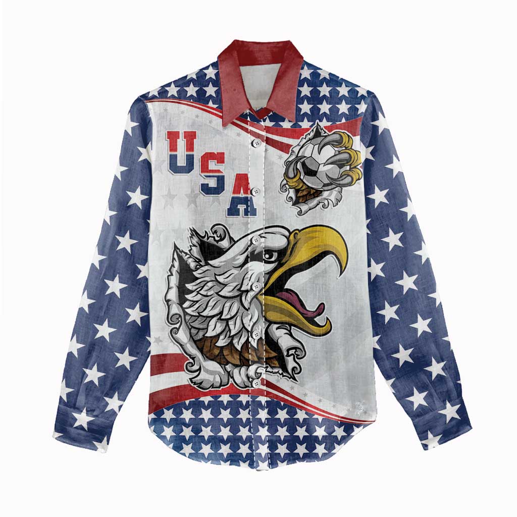 Custom United States Soccer Women Casual Shirt USA Eagle Mascot Style
