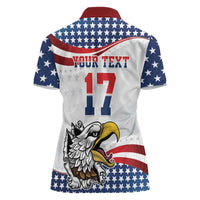Custom United States Soccer Women Polo Shirt USA Eagle Mascot Style