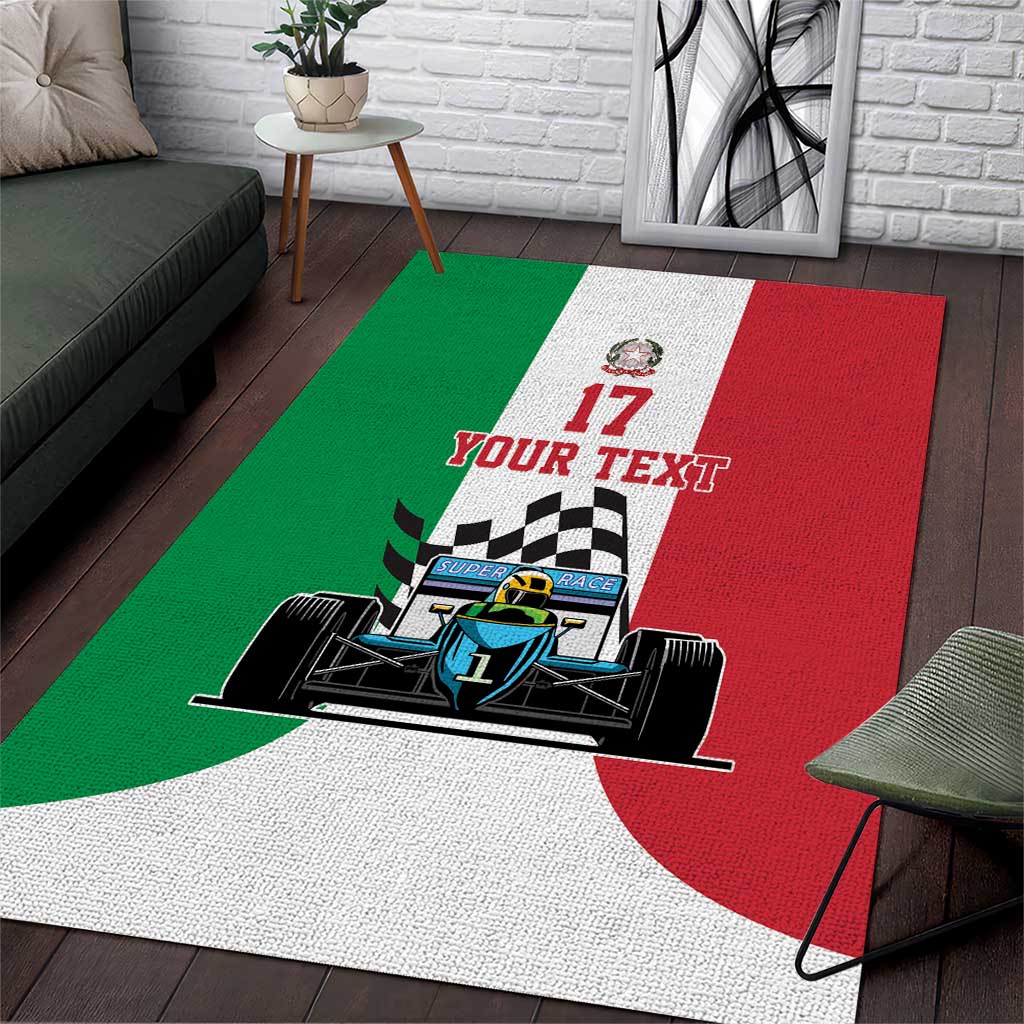 Custom Italy Formula One Area Rug Motorsport and Il Tricolore F1 World Championship