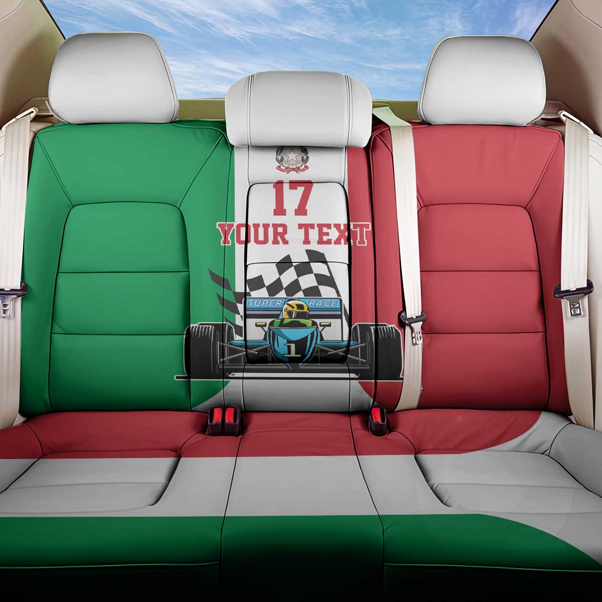 Custom Italy Formula One Back Car Seat Cover Motorsport and Il Tricolore F1 World Championship