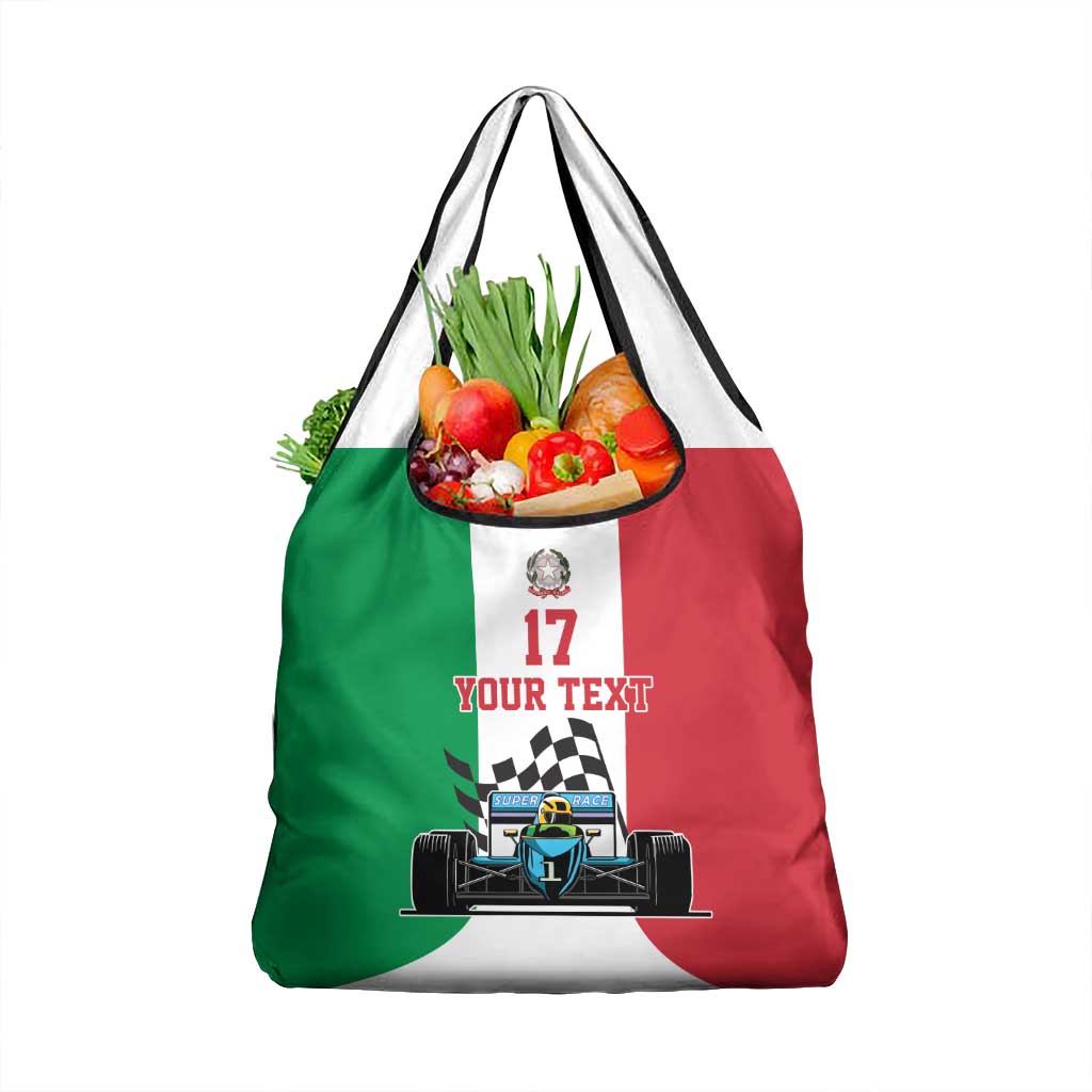 Custom Italy Formula One Grocery Bag Motorsport and Il Tricolore F1 World Championship