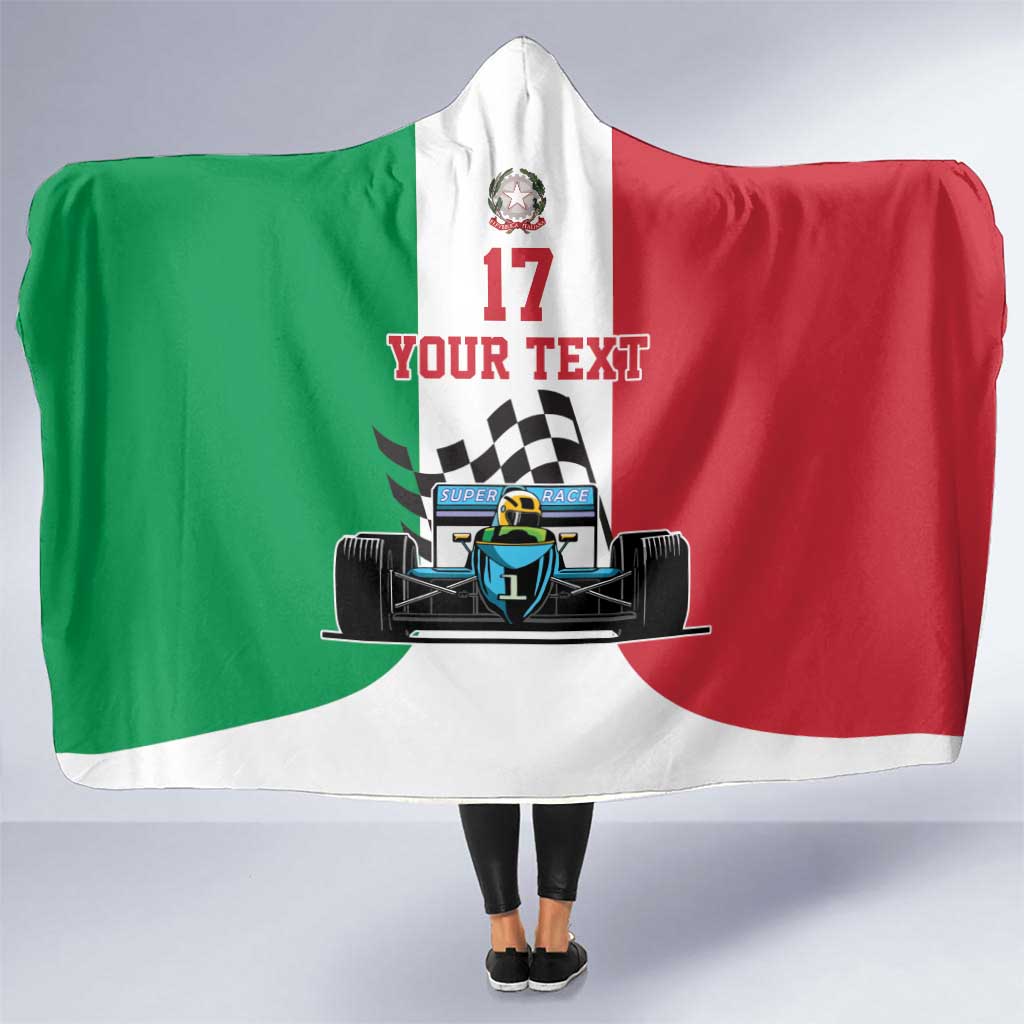 Custom Italy Formula One Hooded Blanket Motorsport and Il Tricolore F1 World Championship