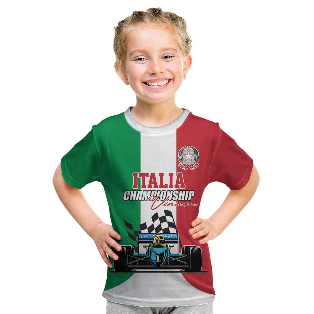 Custom Italy Formula One Kid T Shirt Motorsport and Il Tricolore F1 World Championship