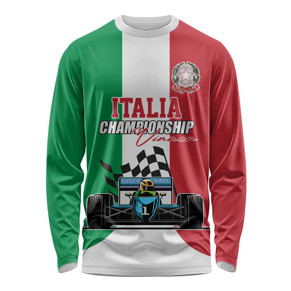 Custom Italy Formula One Long Sleeve Shirt Motorsport and Il Tricolore F1 World Championship