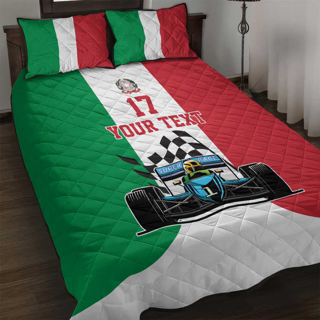 Custom Italy Formula One Quilt Bed Set Motorsport and Il Tricolore F1 World Championship