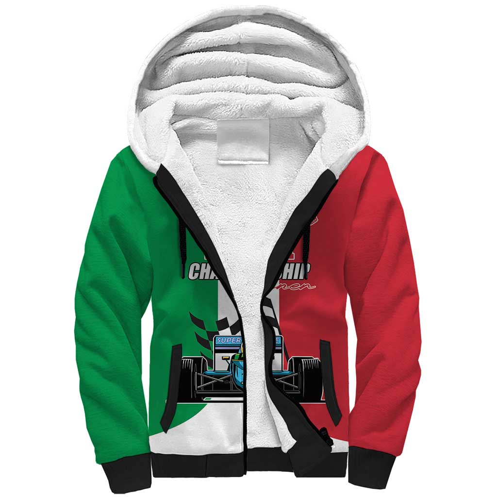 Custom Italy Formula One Sherpa Hoodie Motorsport and Il Tricolore F1 World Championship