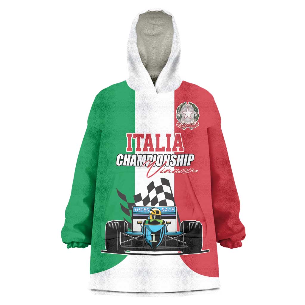 Custom Italy Formula One Wearable Blanket Hoodie Motorsport and Il Tricolore F1 World Championship