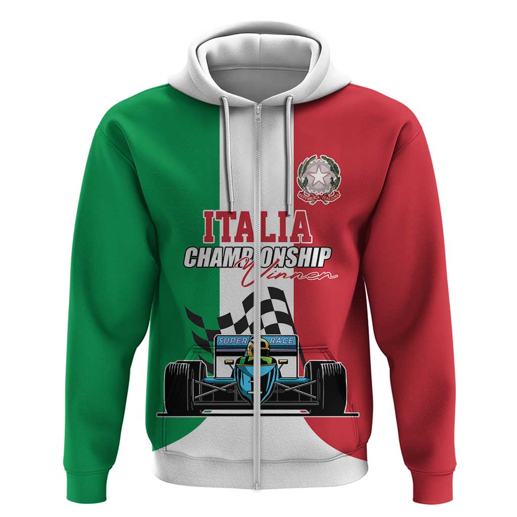 Custom Italy Formula One Zip Hoodie Motorsport and Il Tricolore F1 World Championship
