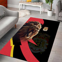 Belgium Coat of Arms Area Rug Angry Lion