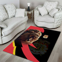 Belgium Coat of Arms Area Rug Angry Lion