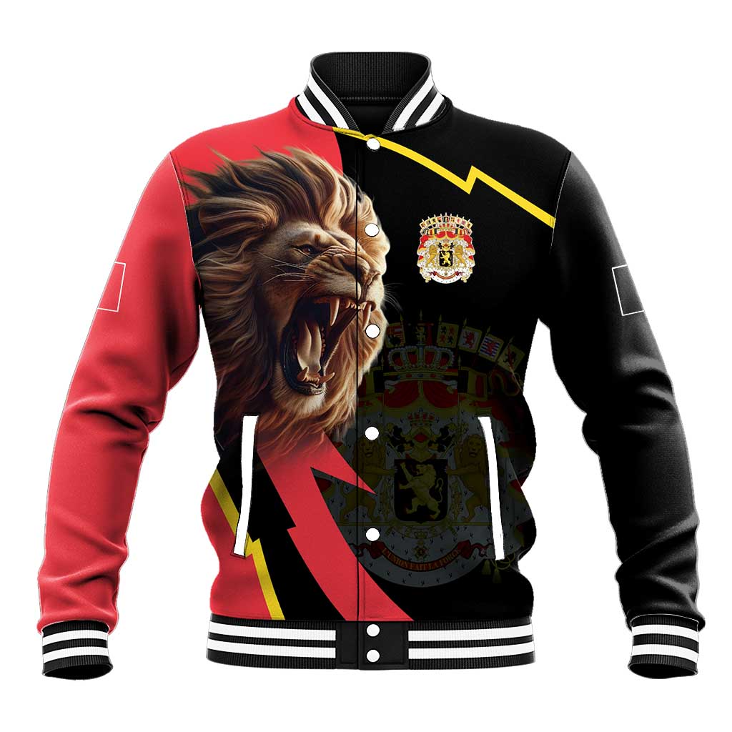 Belgium Coat of Arms Baseball Jacket Angry Lion