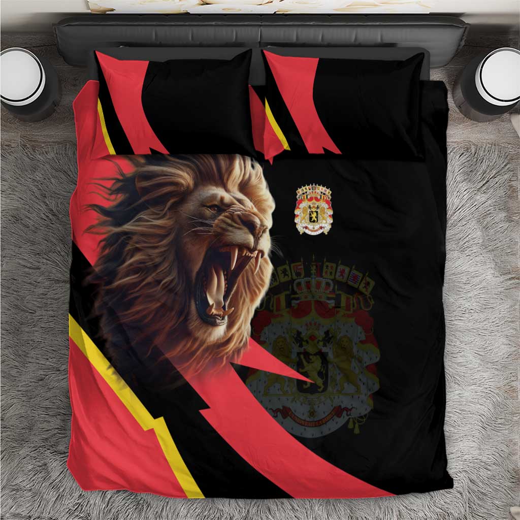 Belgium Coat of Arms Bedding Set Angry Lion