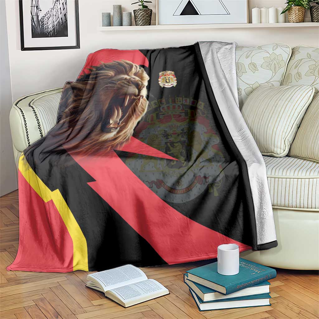 Belgium Coat of Arms Blanket Angry Lion
