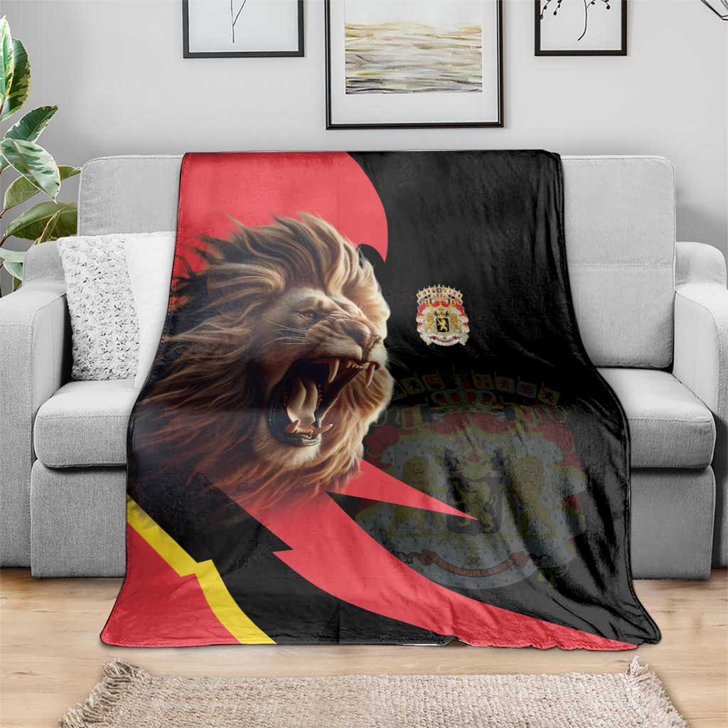 Belgium Coat of Arms Blanket Angry Lion