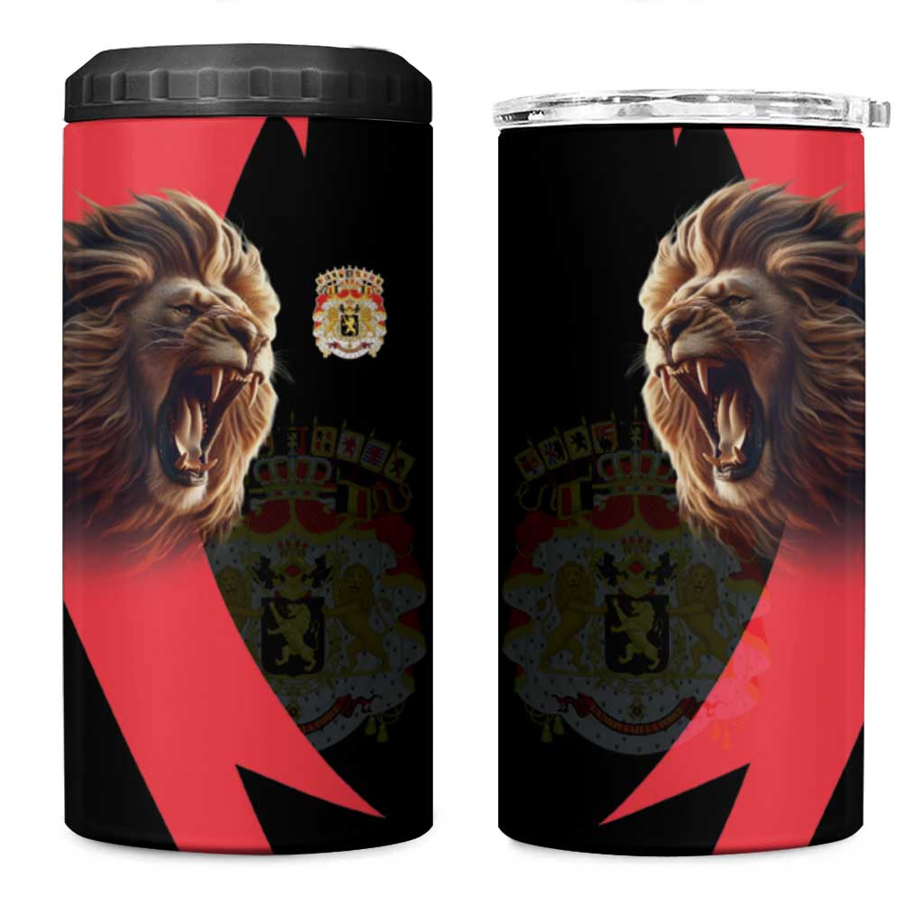 Belgium Coat of Arms 4 in 1 Can Cooler Tumbler Angry Lion