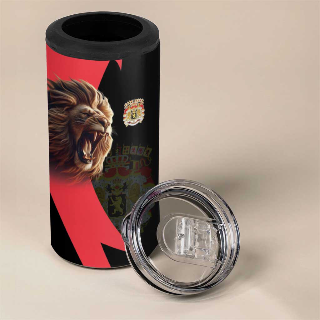 Belgium Coat of Arms 4 in 1 Can Cooler Tumbler Angry Lion
