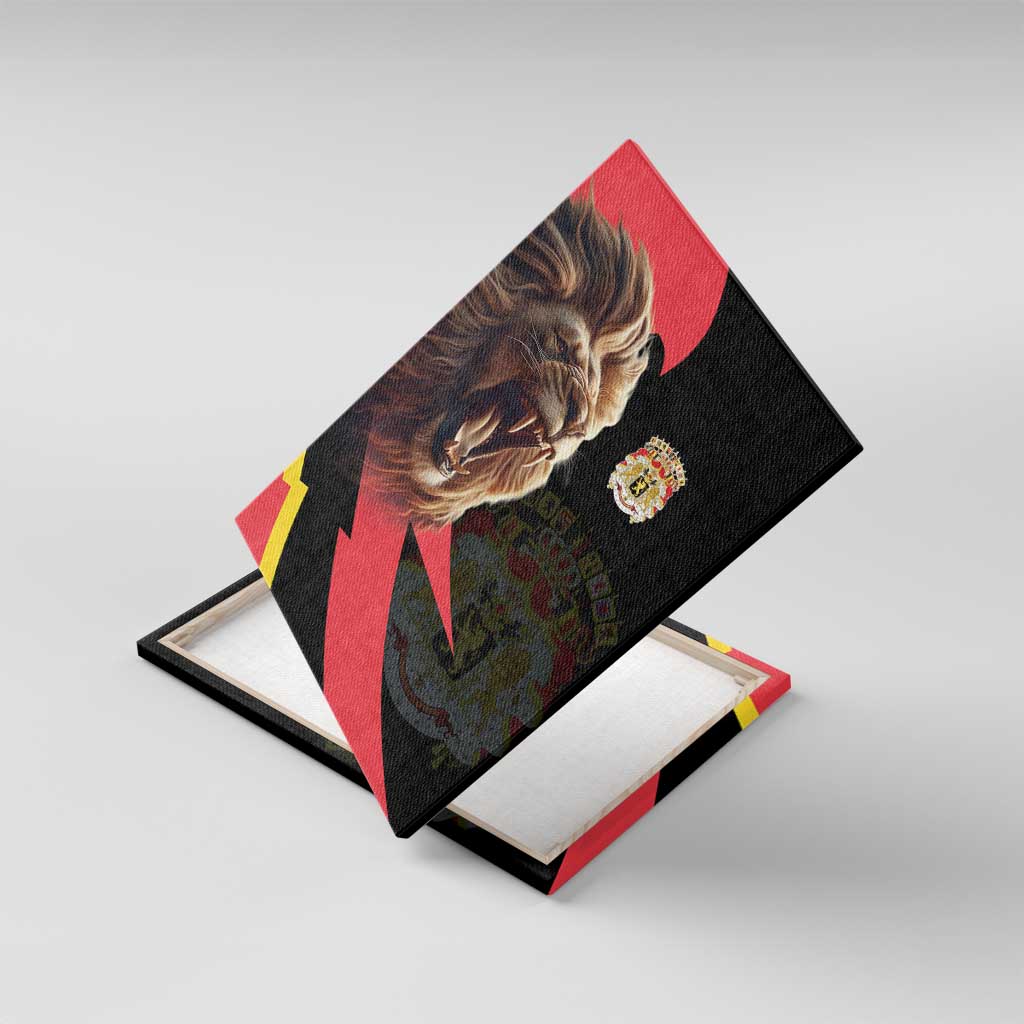Belgium Coat of Arms Canvas Wall Art Angry Lion