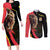 Belgium Coat of Arms Couples Matching Long Sleeve Bodycon Dress and Long Sleeve Button Shirt Angry Lion