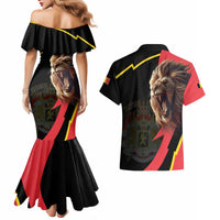Belgium Coat of Arms Couples Matching Mermaid Dress and Hawaiian Shirt Angry Lion