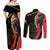 Belgium Coat of Arms Couples Matching Off Shoulder Maxi Dress and Long Sleeve Button Shirt Angry Lion