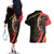 Belgium Coat of Arms Couples Matching Off The Shoulder Long Sleeve Dress and Hawaiian Shirt Angry Lion
