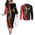 Belgium Coat of Arms Couples Matching Off The Shoulder Long Sleeve Dress and Long Sleeve Button Shirt Angry Lion