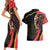 Belgium Coat of Arms Couples Matching Short Sleeve Bodycon Dress and Hawaiian Shirt Angry Lion