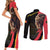 Belgium Coat of Arms Couples Matching Short Sleeve Bodycon Dress and Long Sleeve Button Shirt Angry Lion