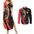Belgium Coat of Arms Couples Matching Summer Maxi Dress and Long Sleeve Button Shirt Angry Lion