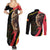 Belgium Coat of Arms Couples Matching Summer Maxi Dress and Long Sleeve Button Shirt Angry Lion