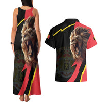Belgium Coat of Arms Couples Matching Tank Maxi Dress and Hawaiian Shirt Angry Lion