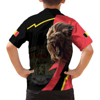 Belgium Coat of Arms Family Matching Off Shoulder Maxi Dress and Hawaiian Shirt Angry Lion