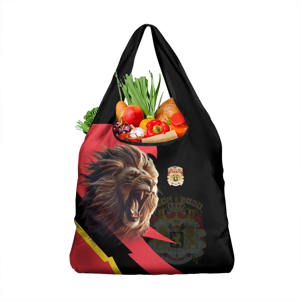 Belgium Coat of Arms Grocery Bag Angry Lion