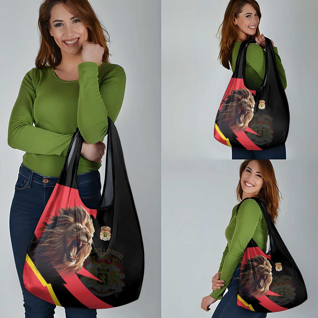 Belgium Coat of Arms Grocery Bag Angry Lion