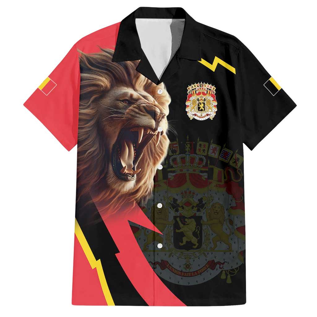 Belgium Coat of Arms Hawaiian Shirt Angry Lion